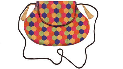 

AHC Girls Casual Multicolor Brocade Sling Bag