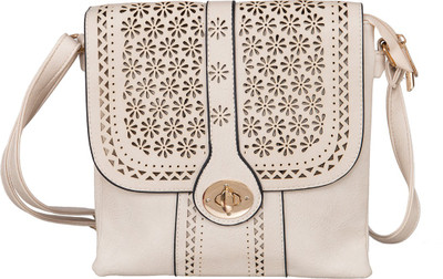 

peaubella Women Casual Beige Leatherette Sling Bag