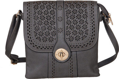 

peaubella Women Casual Grey Leatherette Sling Bag