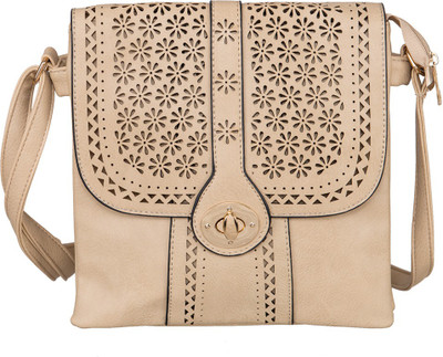 

peaubella Women Casual Khaki Leatherette Sling Bag