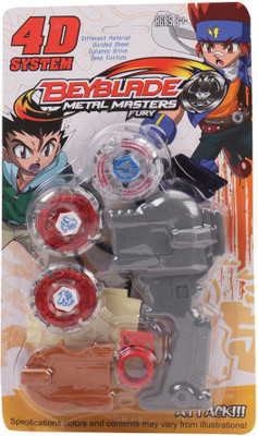 

Prefun 3 in 1 Beyblades 4D/5D System Metal Fighters Fury with Metal Fight Ring With Handle Launcher Toy(Multicolor)