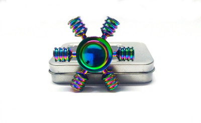 

MERAAKART FERRY WHEEL SPIKE METAL FIDGET SPINNER RAINBOW FINISH(Multicolor)