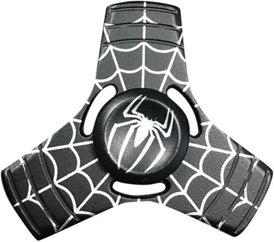 

Venoo Metal Fidget spinner, tri spinner,spider web on tri spinner, anti stress toy (Spiderman)(Black)