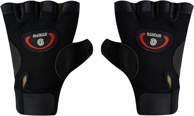 

Sports 101 X-Power Fit Leather Workout Gym & Fitness Gloves (Free Size, Black)