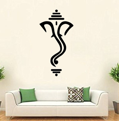 Asmi Collections 80 cm Black God Ganesha Removable Sticker(Pack of 1)