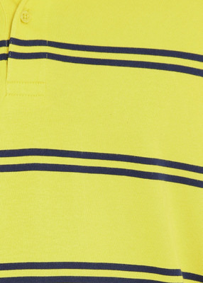 

United Colors of Benetton. Striped Men's Polo Neck Yellow, Dark Blue T-Shirt, 902