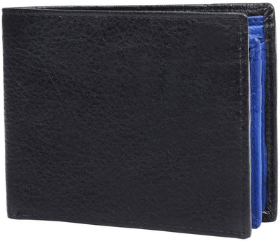 

Visach Men Black, Blue Fabric Wallet(7 Card Slots), Black and blue
