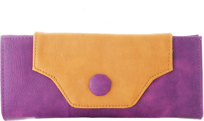 

Fantosy Women Purple, Tan Artificial Leather Wrist Wallet(8 Card Slots), Purple and tan