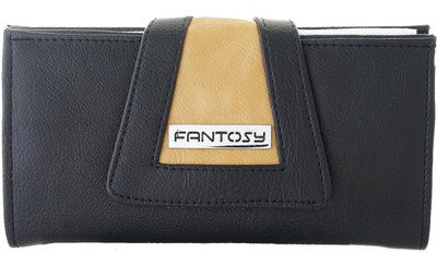 

Fantosy Women Casual Black Artificial Leather Wrist Wallet(4 Card Slots)