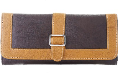 

Fantosy Women Brown, Tan Artificial Leather Wrist Wallet(3 Card Slots), Brown and tan