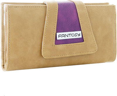 

Fantosy Women Casual Beige Artificial Leather Wrist Wallet(4 Card Slots)