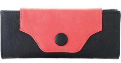 

Fantosy Women Formal Black, Pink Artificial Leather Wrist Wallet(8 Card Slots), Black and pink