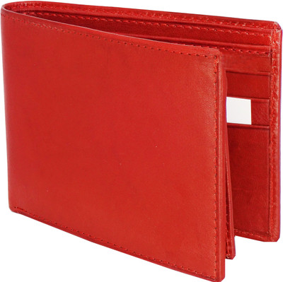 

WALLETO Men Red Genuine Leather Wallet(13 Card Slots)