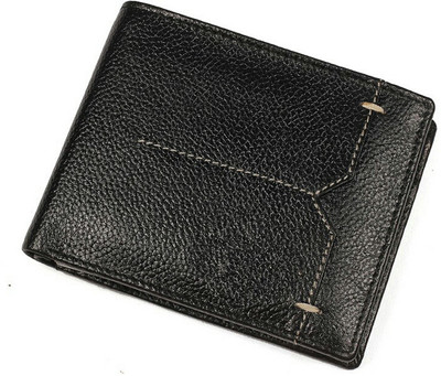 

Naysa Boys Black Genuine Leather Wallet(3 Card Slots)