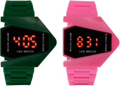 vk sales Green And Pink Rocket Watch  - For Boys   Watches  (vk sales)