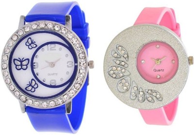 Gopal retail PINK DIAMOND STUDDED DESIGNER BLUE BUTTERFLY LATEST FESTIVE COLLECTION Watch  - For Girls   Watches  (Gopal Retail)