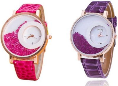 Fashionnow Latest Combo of Pink And Purple Fashionable Daily Wear Women's NA Watch  - For Women   Watches  (Fashionnow)