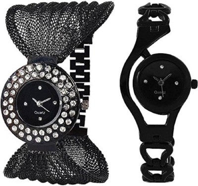 Gopal retail New Beuty & Beasts Choice Special Black Combo For Gift Watch  - For Women   Watches  (Gopal Retail)