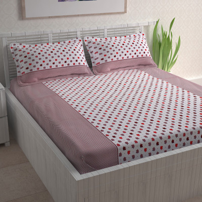 

Divine Casa 104 TC Cotton Double Printed Bedsheet(Pack of 1, Multicolor)