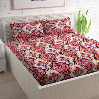 

Divine Casa 104 TC Cotton Double Printed Bedsheet(Pack of 1, Multicolor)