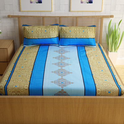 

Divine Casa 104 TC Cotton Double Printed Bedsheet(Pack of 1, Multicolor)