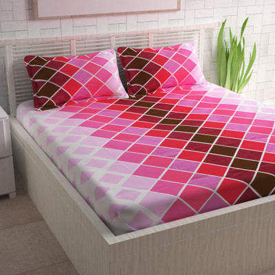 

Divine Casa 104 TC Cotton Double Printed Bedsheet(Pack of 1, Multicolor)