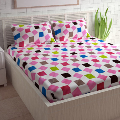 

Divine Casa 104 TC Cotton Double Printed Bedsheet(Pack of 1, Multicolor)
