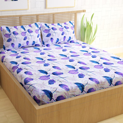 

Divine Casa 104 TC Cotton Double Printed Bedsheet(Pack of 1, Multicolor)