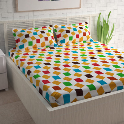 

Divine Casa 104 TC Cotton Double Printed Bedsheet(Pack of 1, Multicolor)