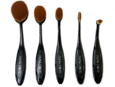 Puna Store 5 Piece Oval Brush Set - Black(Pack of 5)