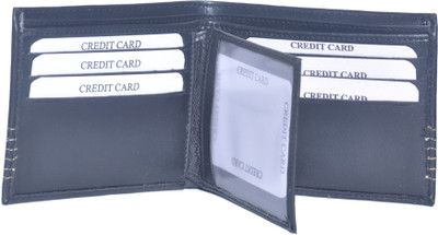 

ANSSS Men Black Artificial Leather Wallet(8 Card Slots)