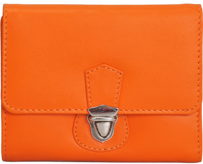 

MANDAVA Women Orange Genuine Leather Wallet(6 Card Slots), Mnd270nor