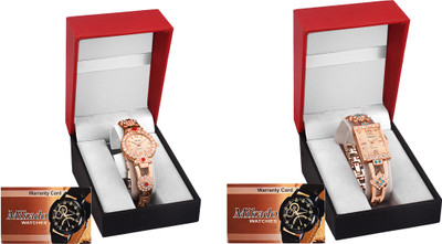 

Mikado High quality rose gold combo watches for women and girls (2 year warranty) Watch - For Girls