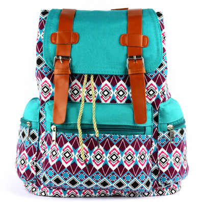 

RAMPOSH Women Canvas Printed Backpack 15 L Backpack(Blue)