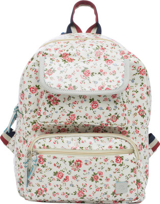 

Walletsnbags Floral Waterproof Canvas 3 L Backpack(Beige)