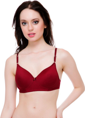 FIMS Celebrity Style Molded Cup Padded Bra Women Push-up Lightly Padded Bra(Maroon)