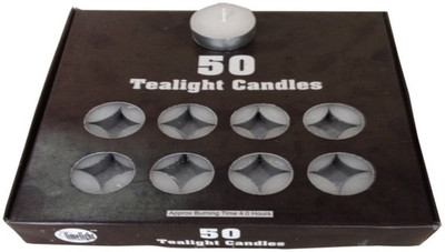 

Skywalk Set of 50 Unscented Tealights Candles ,Dripless Smooth Burning, Smokeless, Long Lasting, No Wax Droppings, No Stains, Low Intensity Flame Candle(White, Pack of 1)