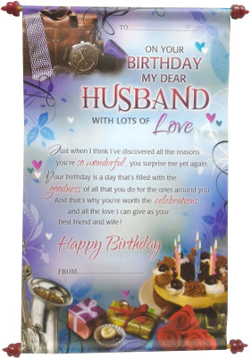 

Saugat Traders Scroll Card For Husband Greeting Card(Blue, Pack of 1)