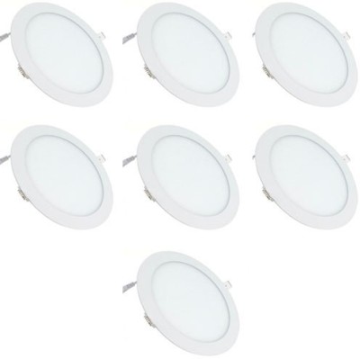 

Glazo 12 watt Round Slim panel light White (Pack of 7) Recessed Ceiling Lamp