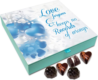 

Chocholik Gift Box - Love Forgives And Keeps No Record Of Wrong Chocolate Box - 9pc Truffles(108 g)