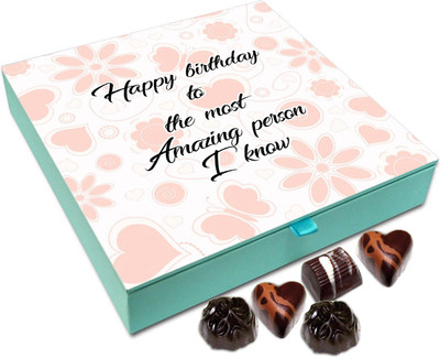 

Chocholik Gift Box - Happy Birthday To The Most Amazing Person I Know Chocolate Box - 9pc Truffles(108 g)
