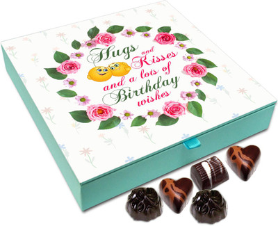 

Chocholik Gift Box - Hugs And Kisses And Lots Of Wishes Chocolate Box - 9pc Truffles(108 g)