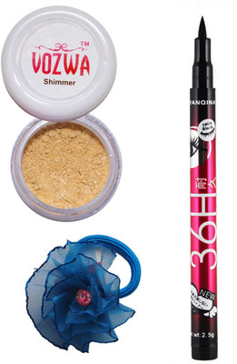 

VOZWA Golden Shimmer Powder, Eye Liner and band.(Set of 3)