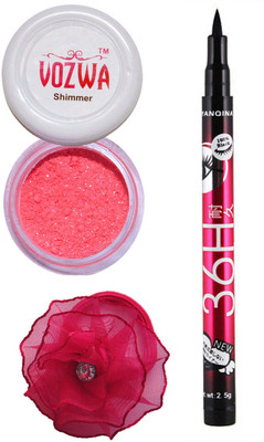 

VOZWA Red Shimmer Powder, EyeLiner and band.(Set of 3)
