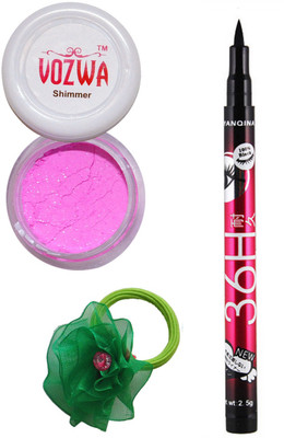 

VOZWA Pink Shimmer Powder, Eyeliner (Sketch Pen) and band.(Set of 3)