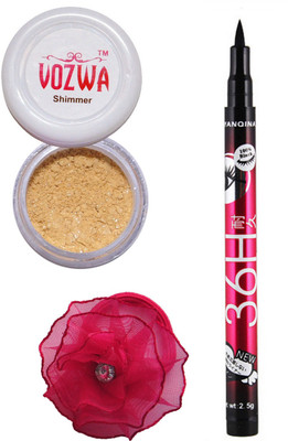 

VOZWA Golden Shimmer Powder, EyeLiner and band.(Set of 3)