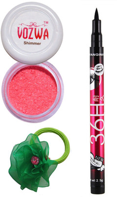 

VOZWA Red Shimmer Powder, Eyeliner (Sketch Pen) and band.(Set of 3)