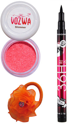 

VOZWA Red Shimmer Powder, Pen Eyeliner and band.(Set of 3)