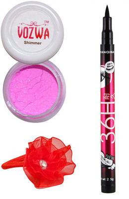 

VOZWA Pink Shimmer Powder, Sketch Eyeliner and band.(Set of 3)
