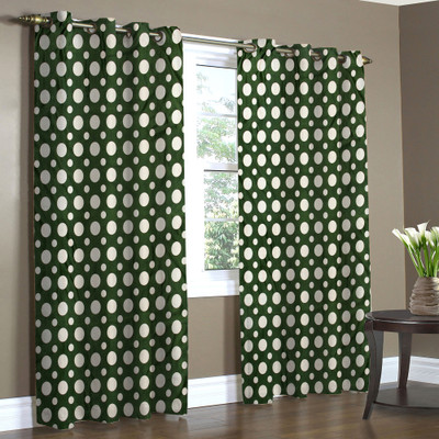 

Home Candy 212 cm (7 ft) Polyester Door Curtain (Pack Of 2)(Solid, Green)